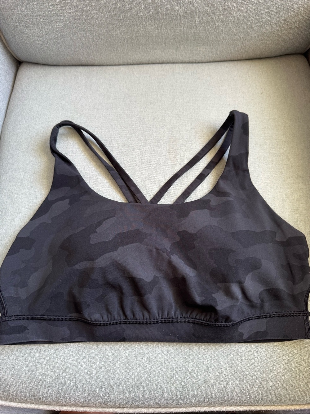 lululemon athletica Black Camo Strappy Sports Bra